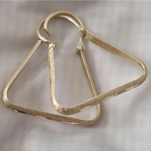 Vintage Silver Hoop Triangle Earrings